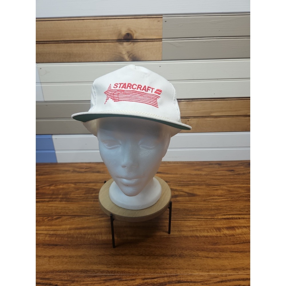 Vintage Starcraft Boats Jonny  jon boat Hat Corded white Snapback aluminum